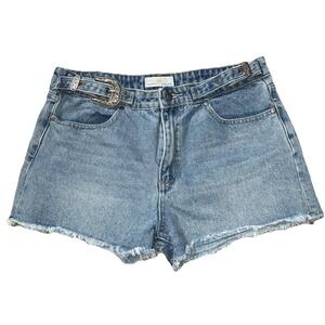 Austin Landing 13/31 Micro Denim Shorts Western Buckles Y2K Cowgirl Festival